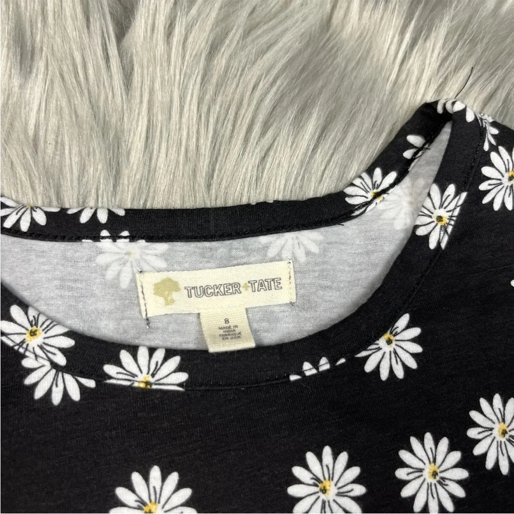 Tucker & Tate Girls Black White Daisy Floral Dress Size 8